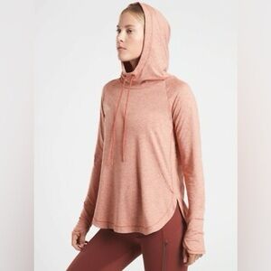 Athleta Uptempo Hoodie Sweatshirt Heathered Orange Size L Activewear Soft